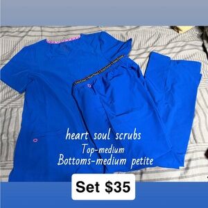 HeartSoul Royal Blue Scrub Set